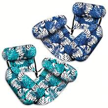 Inflatable Pool Floats Adult, Floating Lounge Chairs, Blow Up Pool Noodles For Adult Heavy Duty Floating Chair For Party Summer Water Beach Lake Fun, Tropical Plants Inflatable Swimming Pool Lounges, Fun Summer Outdoor Water Party Game, PVC Durable Summer Beach Party Pool Accessory - Multicolor - View 2