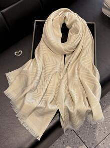 1 pieza Bufanda de mujer minimalista con estampado geométrico brillante, chal suave elegante, hijab, chal, pañuelo de cabeza perfecto para todas las estaciones, protección UV ligera