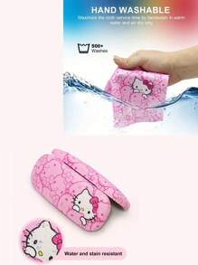Sanrio 2 pièces Étui à lunettes Hello chat, Chiffon de nettoyage de lunettes Hello chat, Coffret de rangement 2 pièces pour Lunettes modes avec chiffon de nettoyage de lunettes, Etui à lunettes, Monture de lunettes, Etui à lunettes, Accessoires de lunettes unisexes Conception charmante Boîte de rangement de lunettes portable en matériau PU résistant à la pression