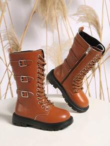 New Style Children's Casual Versatile Flat Knight Boot, Mid-Top Children Boots