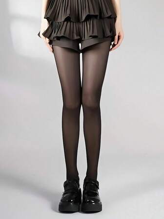 1件装女士黑色超薄时尚连裤袜，舒适