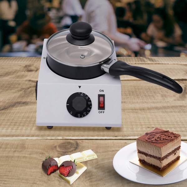 Eatssode Elektrische Schokoladenschmelzer, Maschine Schmelztopf, Schokolade Schmelzmaschine mit Deckel, 40W Schmelzgerät Süßigkeiten Schmelztiegel Schokolade Küchenwerkzeug