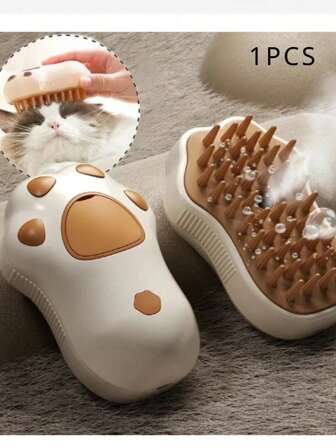 1pc Pet Cleaning Tool Electric Spray Massage Comb For Cats And Dogs To Prevent Hair Scattering