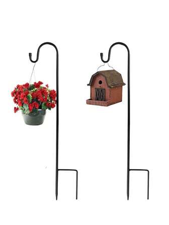 1 Set Shepherd Hooks Thick Adjustable Rust Resistant Shepards Hooks For Outdoor Solar Lights,Courtyard Garden Bracket Rust Proof Outdoor Lawn Pole Lanterns, Flower Basket, Bird Feeder