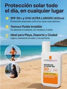 Protector Solar Facial SPF 50+ con Color | Antimanchas, No Graso, Rápida Absorción, Resistente al Agua | Protección UVA+UVB | Base Tonalizante 400 SPF50+ | Ideal para Playa, Deporte y Uso Diario | Apto para Todo Tipo de Piel - Blanco - Ver 3