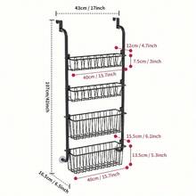 A Six-Level Hanging Rack, A Storage Shelf Behind The Door, A Door-Mounted Snack And Spice Storage Rack That Doesn't Require Drilling, For Storage And Organization In The Kitchen, Bathroom, Room, And Bedroom. - Multicolor - View 11