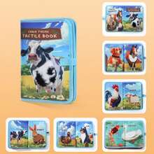 婴儿书籍玩具，婴儿触觉褶皱布书，早期发展互动婴儿车毛绒玩具，男孩女孩洗礼圣诞袜填充物