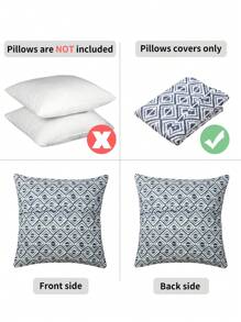 1 pieza Funda de almohada decorativa de jacquard impermeable para exteriores, con diseño de rombos, adecuada para sala de estar, dormitorio, decoración del hogar, todo el año