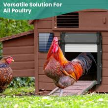 Automatic Chicken Door, Auto Chicken Door Opener With Timer & Light Sensor Aluminum Chicken Coops Door With Remote Control