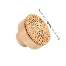 Rattan Drawer Knobs Boho Woven Wooden Dresser Knobs Handmade Cabinets Dresser Handles Furniture Wardrobe Door Pulls