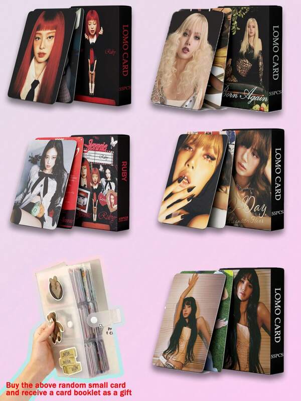 pokemon 120pcs Frosted Photo Album+55pcs Li Sa, Jennie Single Small Card Set Combination, Used For Tickets, Postcards, ID Cards, Credit Card Collection And Storage Of Transparent Clip | K-Pop Photo Collection, Blac Kpink Lomo Cards, Collectable Transaction Cards, Pop Music Group Fans' Gifts. It Is Suitable For Collecting Commemorative Popular Group Fans' Aid Cards, Birthday And Graduation Gifts For Students, And Box Decoration Cards For Gift Card Set