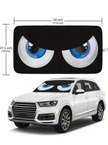 واقي شمس قابل للطي للزجاج الأمامي للسيارة - يوفر حماية كاملة من الأشعة فوق البنفسجية للداخلية، يأتي مع حقيبة تخزين، مظلة للمرايا، إكسسوارات للسيارات