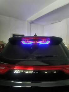 1 件汽车恶魔眼灯、卡车 LED 眼睛、汽车表情贴纸、卡车、刻字、涂鸦、卡车和汽车后窗/前窗 LED 显示灯