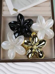 4 pièces Pinces à cheveux florales acryliques pour femmes, élégantes et raffinées. Accessoires décoratifs polyvalents pour coiffures demi-attachées à l'arrière de la tête. Frais, simples et doux, adaptés à une utilisation quotidienne en tant qu'accessoires pour cheveux