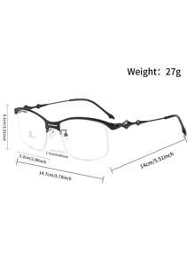 Classic Men's Metallic Plain Glass Eyeglasses