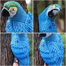 تمثال طائر البغبغاء الراتينجي القديم - تمثال بغبغاء راتينجي جذاب معلق للديكور في الحديقة والشرفة والشرفة ، مثالي لعيد الفصح