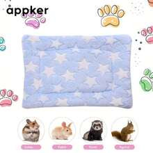APPKER Adorable Double-Sided Small Pet Mattress - Washable Plush Cage Mat For Rabbits, Hamsters, Guinea Pigs & Squirrels, Durable & Decorative Rug With Playful Star & Paw Print Design, Soft Polyester Material In Assorted Colors - Multicolor - View 20