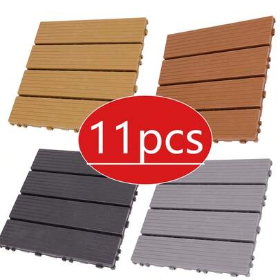Plastic Wood Flooring, Waterproof, Anti-Corrosion, Deformation Resistant And More Stable, Suitable For Various Application Scenarios Such As Courtyards, Balconies, Gardens, Terraces, Etc