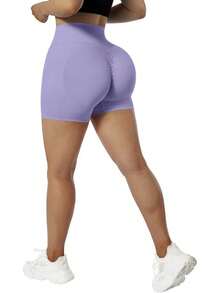 Shorts de cintura alta sin costuras para entrenamiento - 3" Violet - Ver 7