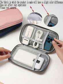 1pc Digital Accessories Storage Bag, Electronic Organizer Travel Universal Cable Pouch, Suitable For Phone Case, Data Cable, Coin Purse, Jewelry, Classified Storage Compartments, Power Bank, Mouse, Charger, Cable, Pencil Case, Hard Drive, Protective Cover, Washable Travel Storage Pouches