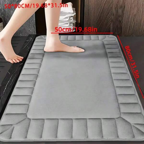 1 Stück weiche Bodenmatte, schnelltrocknender Küchenboden Teppich, rutschfester Eingangstür Läufer, bequeme Memory-Schaum gepolsterte Badezimmermatte, Haustierauflage, geeignet für Badezimmer, Schlafzimmer, Küche, Wohnzimmer, Flur, Heimdekoration, Badematte, Dekorativer Teppich, Weiche Matte