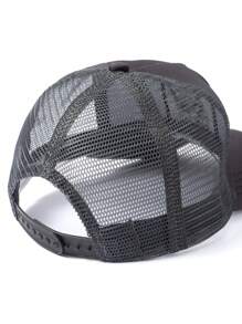 1pc Polyester Casual Sports Animal Embroidery Anti-UV Mesh Cap, Versatile Unisex Hat For All Season