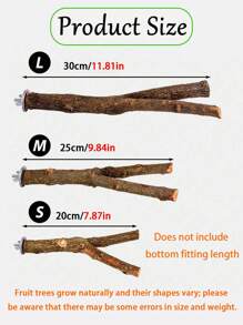 1 pieza Perchan de horquilla de madera de fruta natural, juguete rascador de doble horquilla de rama de árbol para loros, suministros inteligentes para pájaros, accesorio de jaula de pájaros, juguete para loros (Los árboles frutales crecen de forma natural, las formas varían; los tamaños y pesos pueden variar ligeramente)