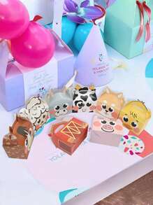 24 pièces Sacs-cadeaux thème animaux de ferme, boîtes-cadeaux créatives thème animaux, emballage en papier réutilisable, convient pour les cadeaux de fête, anniversaires, Noël, décorations de mariage, adapté aux fêtes d'anniversaire et célébrations