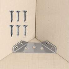 2pcs Stainless Steel Corner Braces With Screws, Multi-Purpose 90 Right Angle Support, Stainless Steel Angle Bracket, Shelf Brackets, Support Brackets For Drawers,Tables And Chairs,Cabinets,Wood Furniture