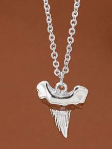 Colar vintage de dentes de tubarão em liga dourada, acessório de moda personalizado, adequado para presente, festa, uso diário