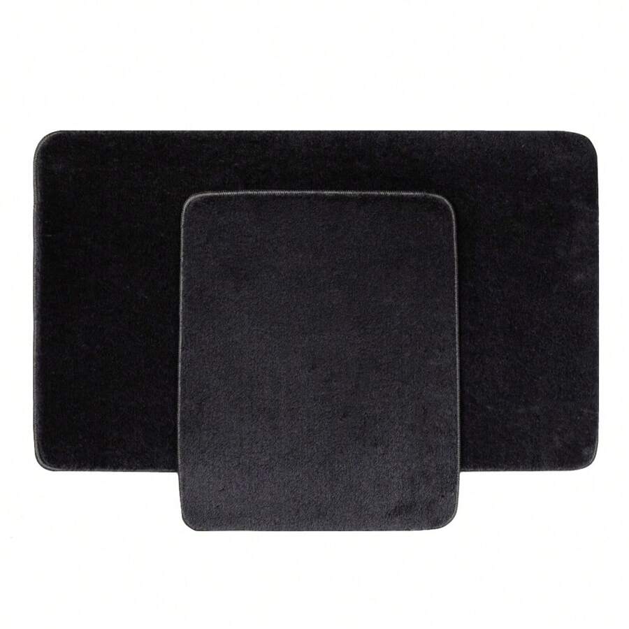 2-Piece Non-Slip Bathroom Rug Set – Soft 100% Polyester Mats With Dotted PVC Backing – Includes 50x80 Cm & 50x40 Cm Mats – Machine Washable, Durable & Quick-Drying – Ideal For Bathroom, Entryway, Kitchen, Indoor Use – Made In Turkey