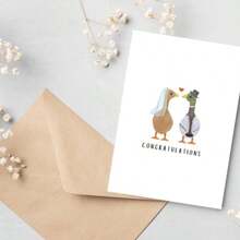 1 Stück Hochzeitsglückwunschkarte, geeignet für Neuvermählte, Braut, Bräutigam, glückliche Paare, Hochzeitsgeschenkkarte, Schulmaterial, Schulanfang