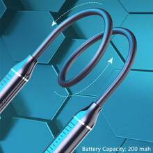 1 件磁性设计按钮控制柔软舒适硅胶灵活颈带 HiFi 立体声无线耳机，时尚无线音乐耳机，播放时间长达 50 小时 - 彩色 - 查看 4