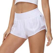 Women's Mid-Rise 2.5" Running Shorts – Quick-Dry, Lightweight Gym Shorts With Liner & Zipper Pockets For Sports & Workouts - 白色 - 查看 1