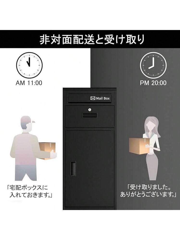 日本企業】宅配ボックス 宅配BOX 136L大容量 防水 複数投函可能 組立