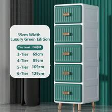 5/4/3/2/1-Tier Narrow Gap Drawer Storage Cabinet, Slim Side Shelf Unit, Multi-Layer Plastic Nightstand, Bathroom - Multicolor - View 44