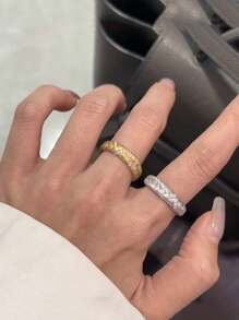 Bague créative en blé plaquée or 18 carats avec zircone, style palais français pour femmes de luxe