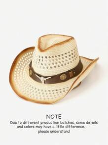 1pc Bohemian Style Animal Print Rivet Water Drop Shaped Casual Hat, Versatile For Men And Women, All Season