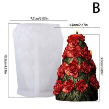 1 pieza Molde de vela en forma de árbol de Navidad - Decoración y regalo artesanal creativo para fiestas navideñas, incluye molde para hacer jabón, yeso y resina