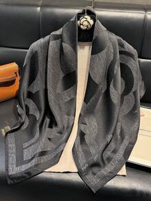 1条优雅花卉印花金属光泽方巾，多功能女士头巾，可作发带、披肩、时尚配饰搭配连衣裙 - 彩色 - 查看 18