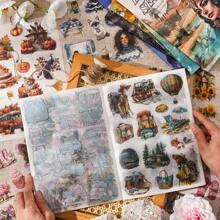1 Pack 20 Sheets Memories Of Time Series Various Retro Themes Stickers Book Decoration Collage Card Material Aesthetics Phone Case Art Junk Journal Handmade Hand Account Personalized Collage Card Material, School Supplies,Back To School