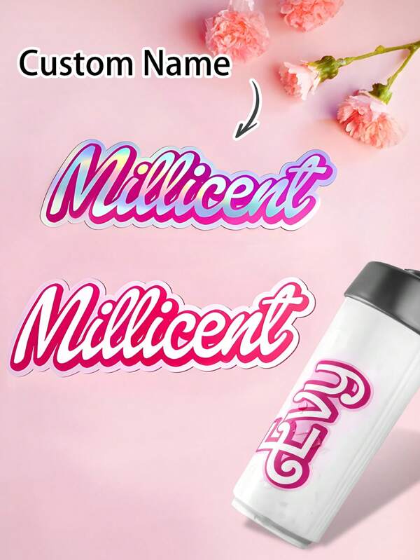 Personalised Name Sticker Vinyl - Custom Name Vinyl Decals - Water Bottle Name Sticker - Doll Inspired Name Stickers - Pink Name Stickerschool Supplies,Back To School