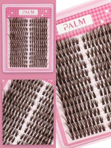 PALM LASHES 216Pcs Brown/Black Lash Clusters 40D Eyelash Extensions 8-16mm Cat Eye Wispy Eyelash Clusters D Curl Eyelash Clusters Left & Right Lash Extension At Home