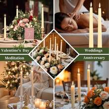 8/9/10 Inch White Beeswax Candles, Non-Drip Natural Beeswax Pillar Wax, Long-Lasting Burning For 8-10 Hours Per Candle, Suitable For Family Use With No Fragrance And Smoke-Free Candle Holders, Ideal For Dining Tables, Relaxation, And Festive Occasions. - trắng - Xem 7