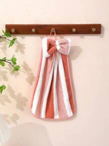 1pc Coral Fleece Thick Hand Towel, Absorbent Quick Dry Dish Cloth, Suitable For Bathroom, Kitchen, Living Room Decor