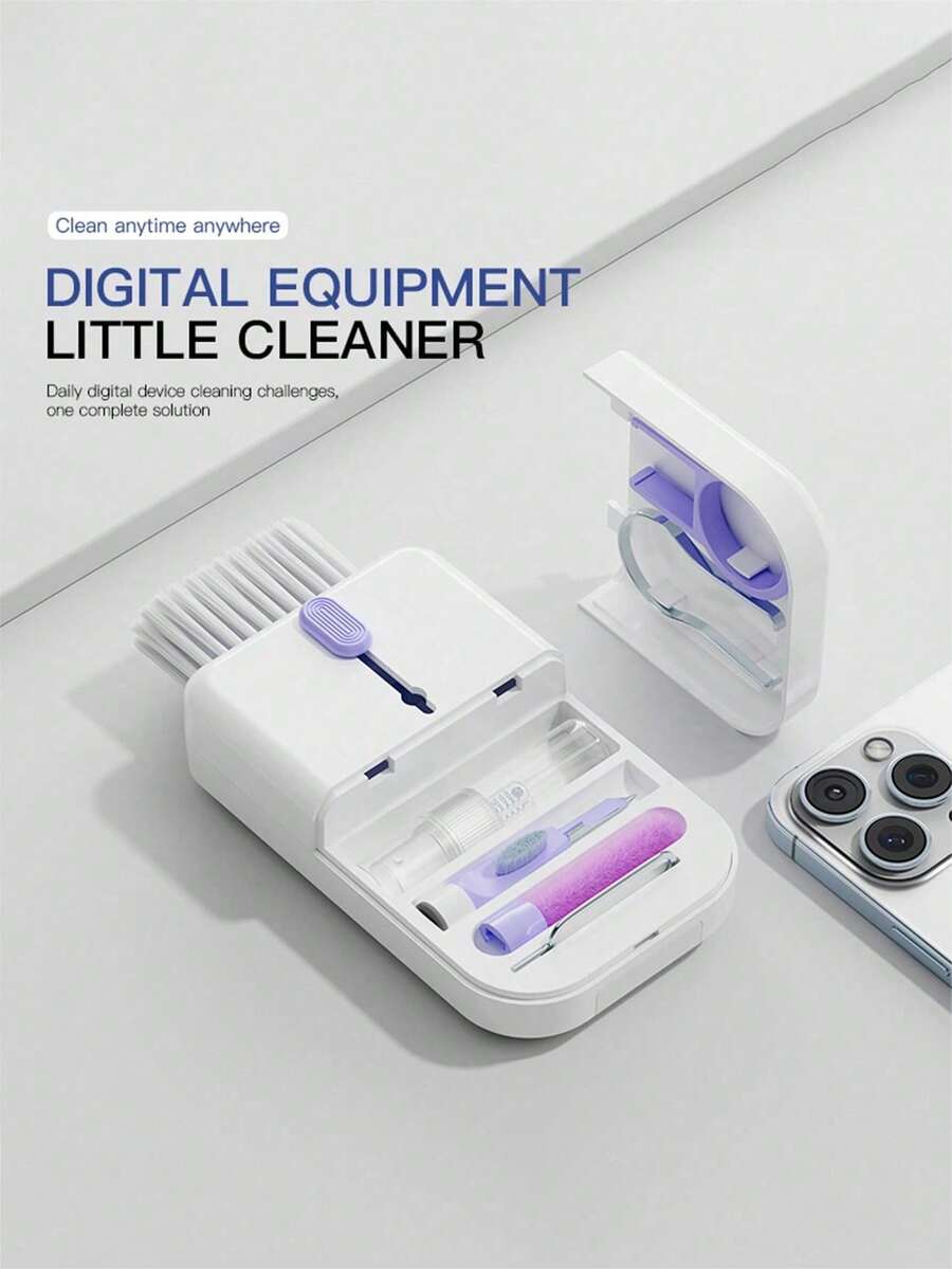 11-In-1 Cleaning Kit, Includes Screen Cleaning Spray, Microfiber Cloth, Hidden Brush, Key Extractor, Detachable USB Drive, Pen Tip Cleaner, Phone Holder, Density Brush, Laptop Screen & Keyboard Cleaning Set, Electronics Screen Cleaning Tool, Camera Lens/Phone Multi-Function Cleaning Brush - Multicolor - View 1