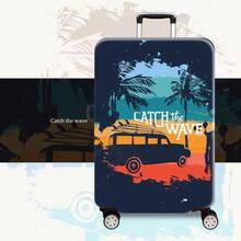 1 个充满活力的旅行风景印花行李箱套 - 耐用，TSA 认证厚行李箱保护套，混色，涤纶 - 适合 20-28 英寸商务旅行、度假和返校行李箱、旅行行李箱旅行必需品旅行配件夏季假期学校包学校配件学校用品 - 彩色 - 查看 19