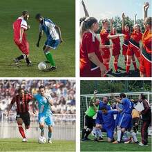 1 双纯色双条纹过膝足球袜，男士运动足球比赛训练透气小腿保护，多种颜色可选，适合所有季节 - 彩色 - 查看 6