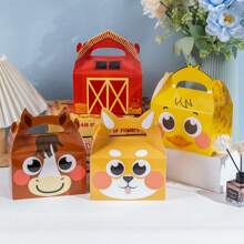 8 Stücke/16 Stücke/24 Stücke Bauernhof-Tier Party Geschenkboxen, Landhausstil Party Süßigkeiten Geschenkboxen für Geburtstagsparty Dekorationen, 8 Valentinstag Designs