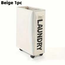 سلة غسيل قابلة للطي خلفة أسطوانية نايلون مقاوم للماء بعجلات، حرك سلة التنظيم متعددة الأغراض لزاوية المنزل، مجموعة سلة غسيل قابلة للطي وللمنظم للغرفة المعيشة/ غرفة النوم/ الحمام/ صالة اليوغا